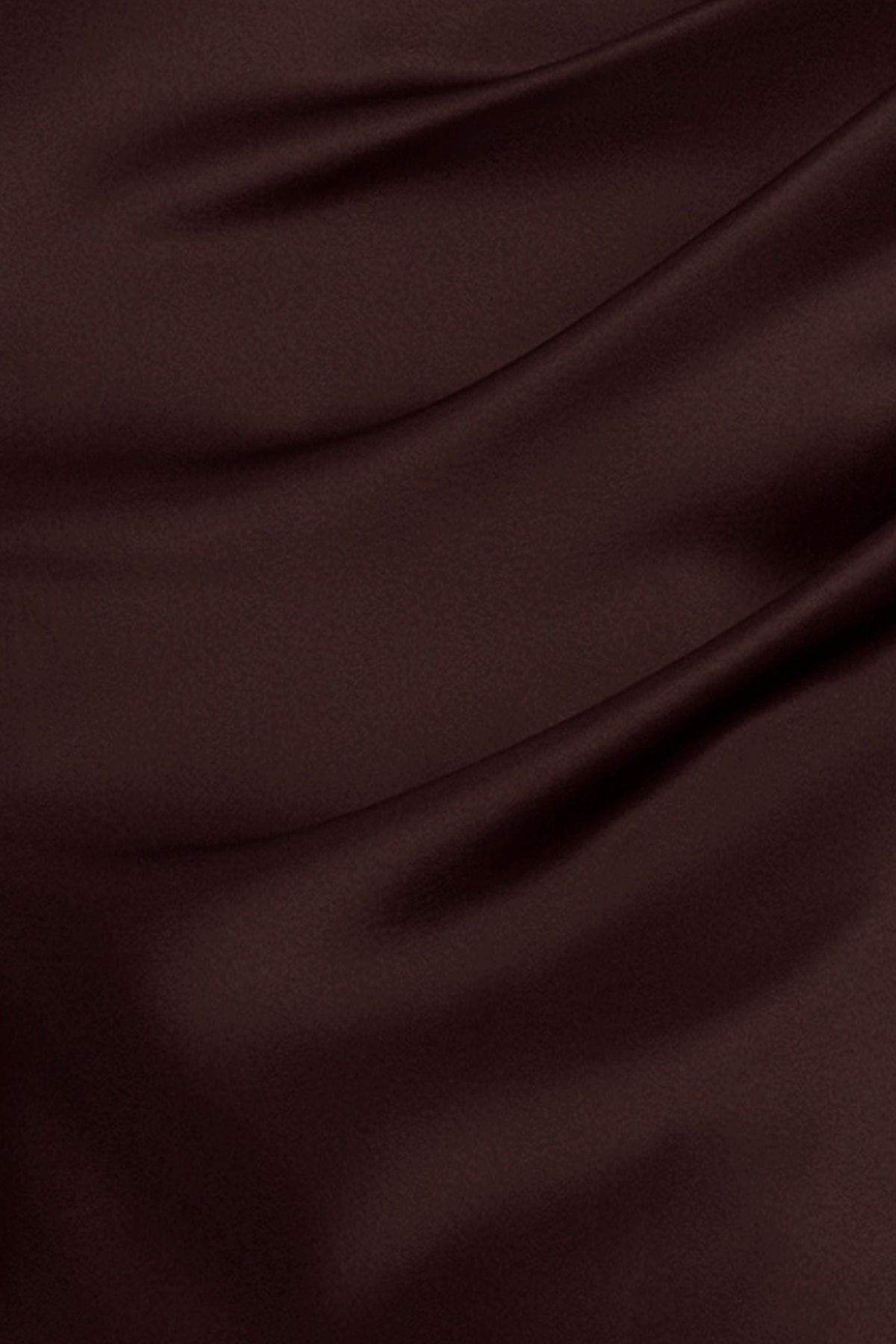 “Hailey” Double Faced Satin Off The Shoulder Ruched Dress - Brown | Betsy & Adam