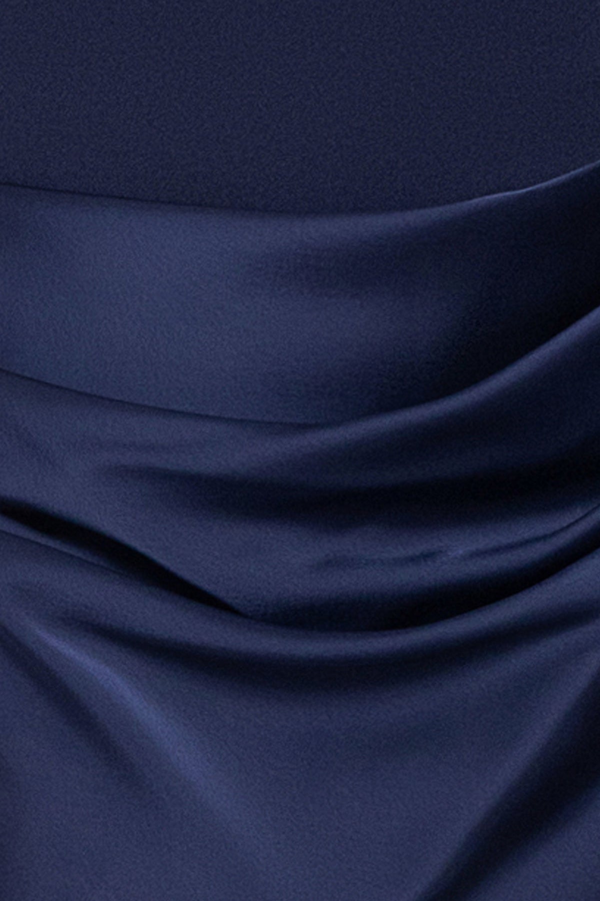 "Jamie" Double Face Satin Mock Neck Dress - Navy | Betsy & Adam