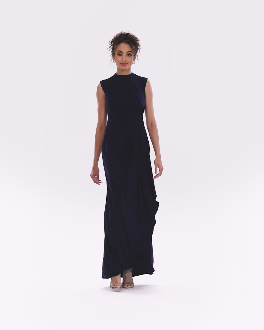 "Patricia" Jersey Knit Sleeveless Dress - Navy | Betsy & Adam