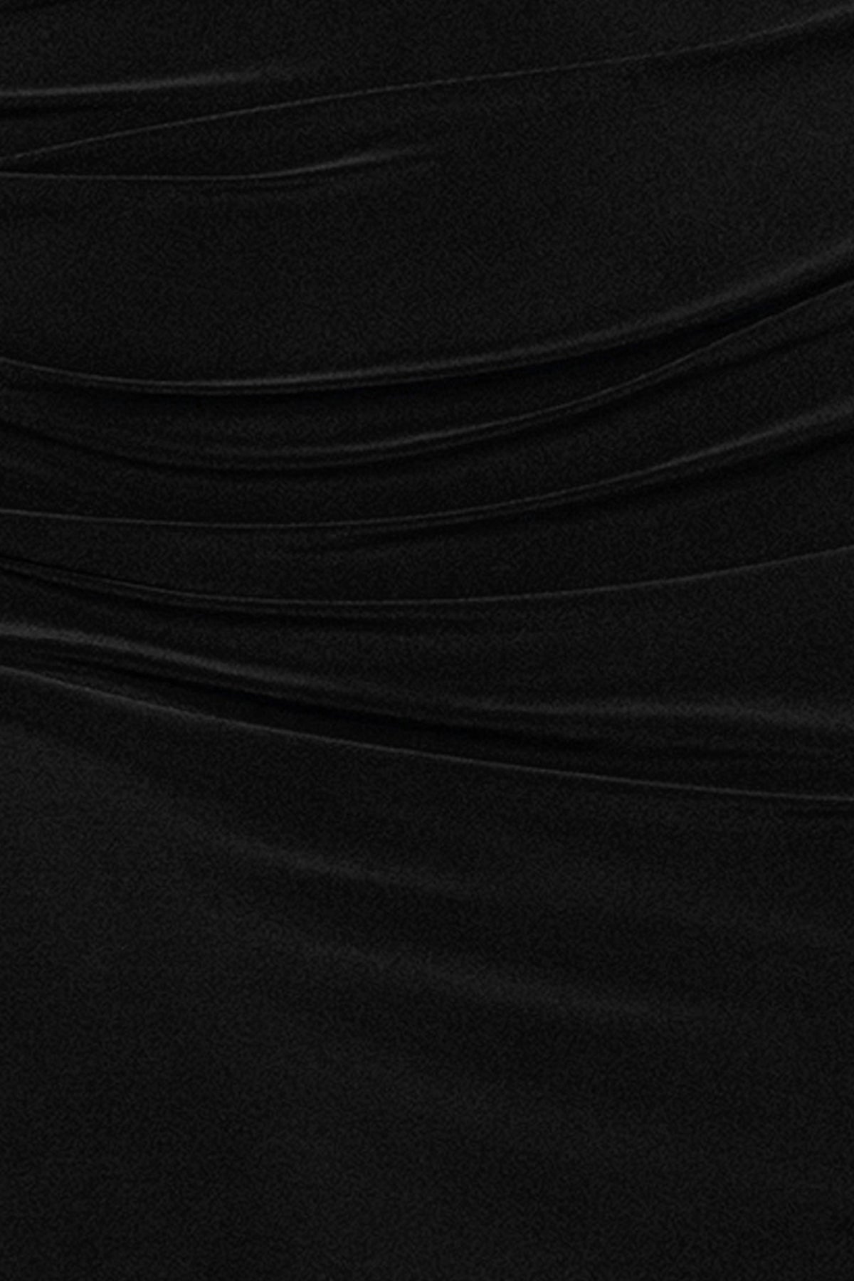 Plus “Miriam” Jersey Knit Draped Back Dress - Black | Betsy & Adam