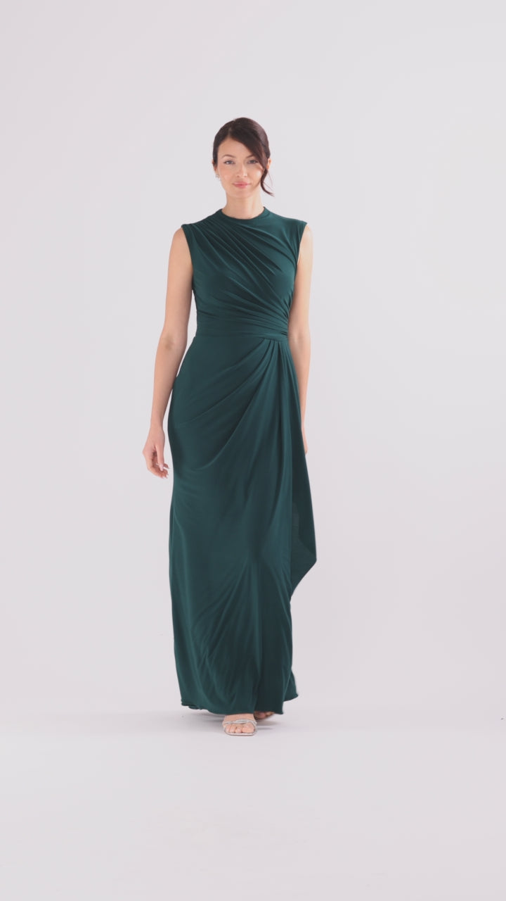 "Patricia" Jersey Knit Sleeveless Dress - Forest | Betsy & Adam