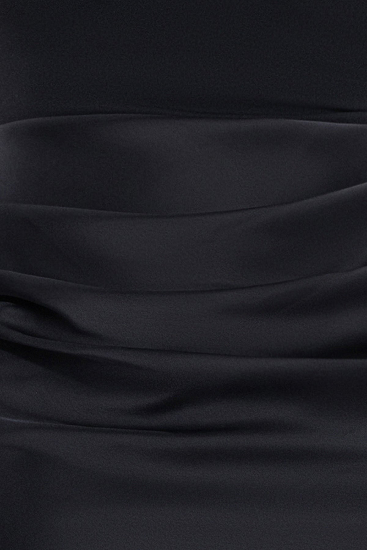 "Jamie" Double Face Satin Mock Neck Dress - Black | Betsy & Adam