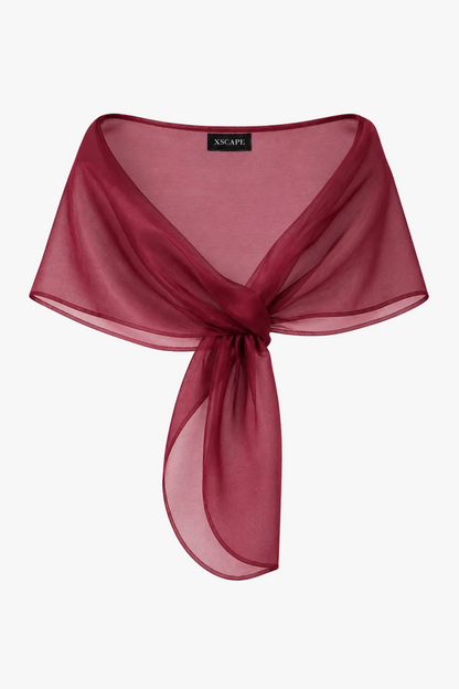 "Joan" Pull Through Organza Shawl Wrap - Wine | Betsy & Adam