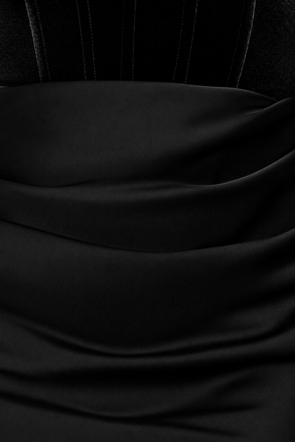 Petite "Lynn" Velvet & Satin Strapless Dress - Black | Betsy & Adam