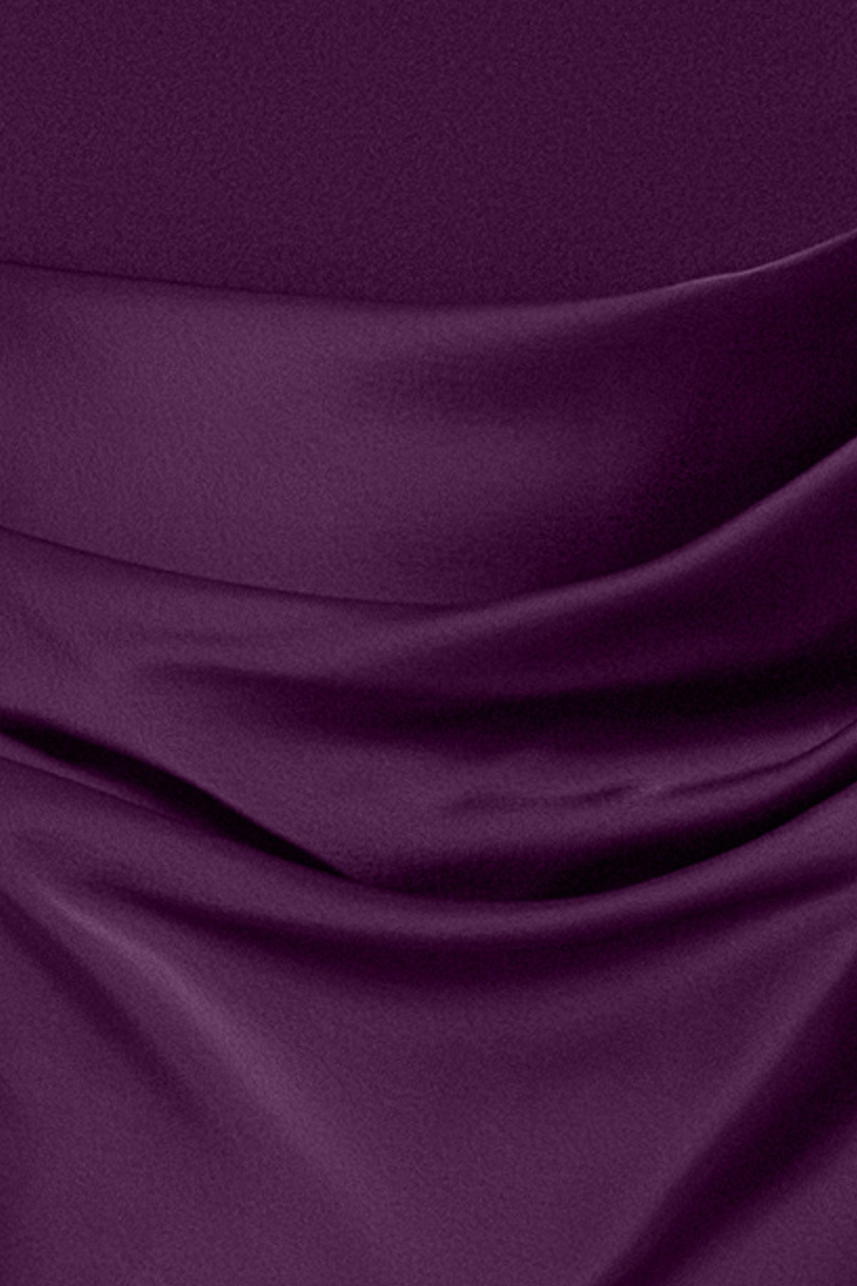 "Jamie" Double Face Satin Mock Neck Dress - Plum | Betsy & Adam