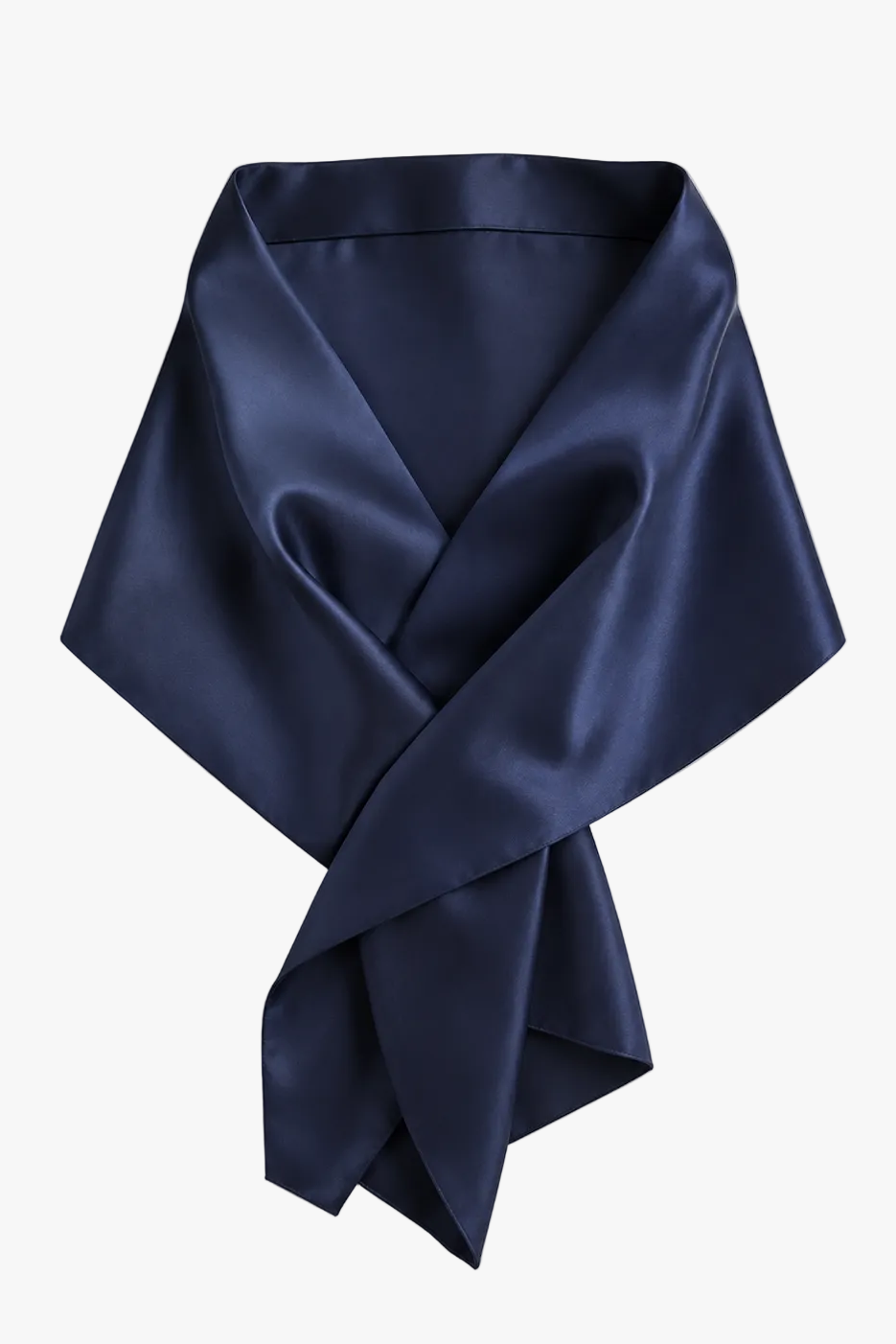 "Ayla" Satin Wrap Shawl - Navy | Betsy & Adam