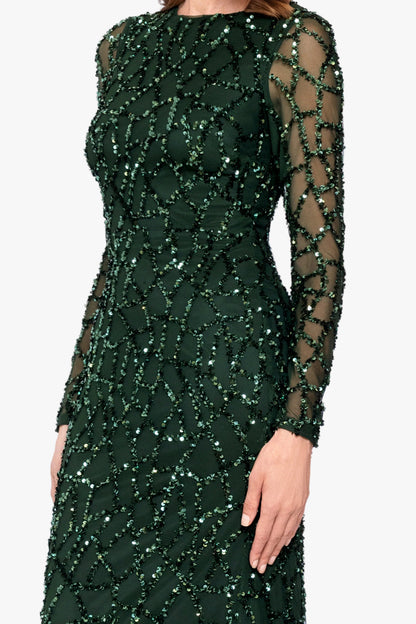 "Hudson" Sequin Long Sleeve Dress - Hunter | Betsy & Adam