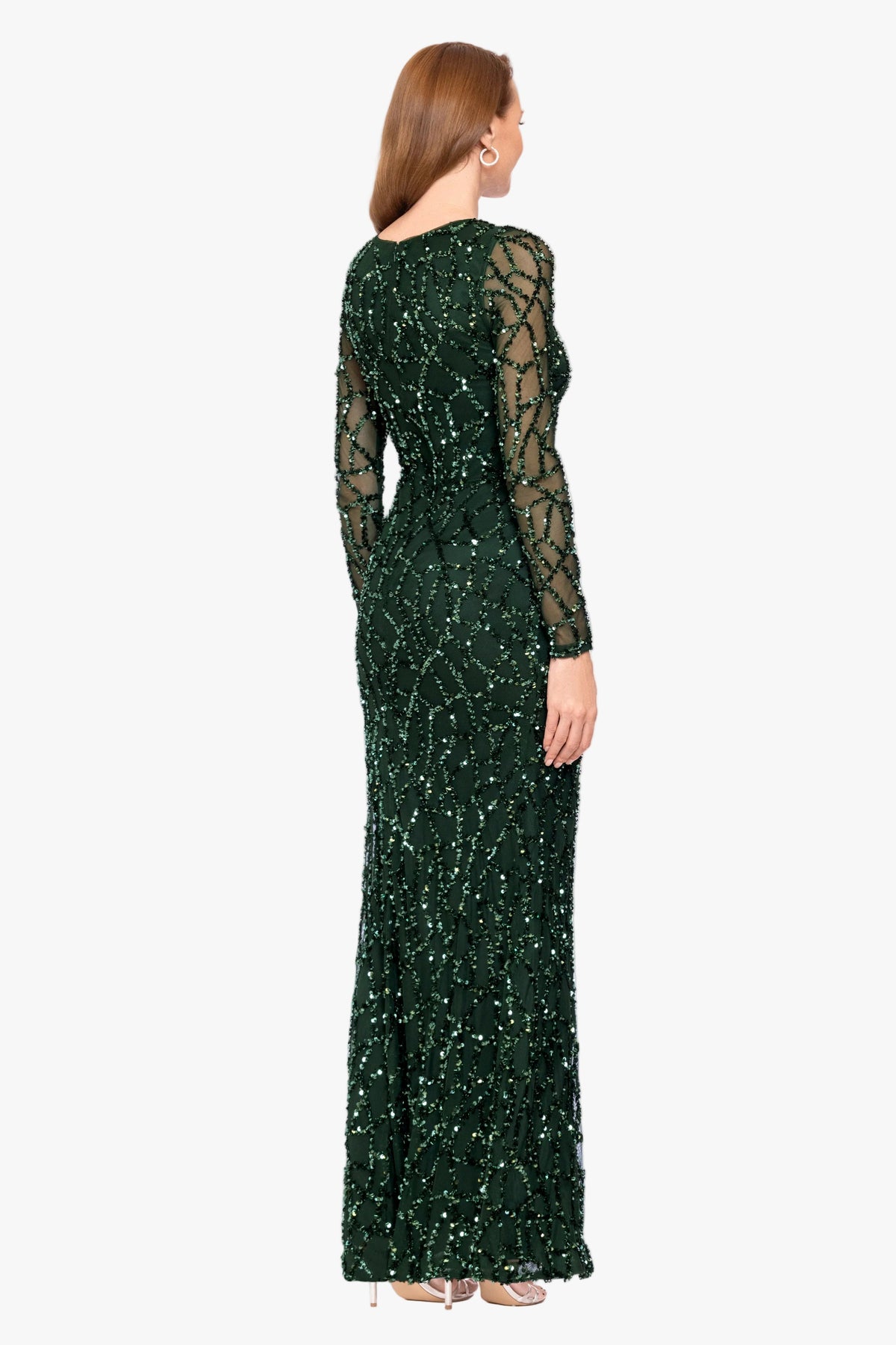 "Hudson" Sequin Long Sleeve Dress - Hunter | Betsy & Adam