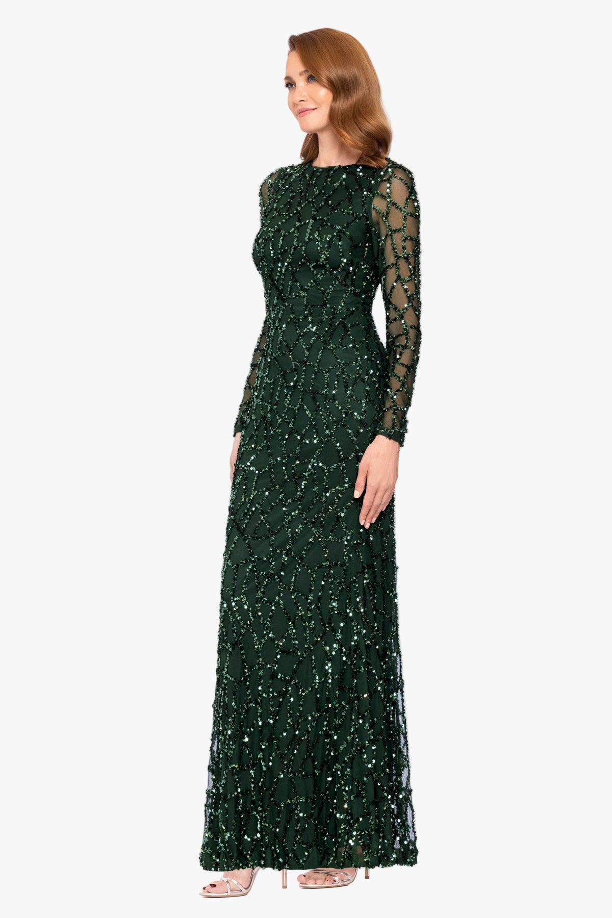 "Hudson" Sequin Long Sleeve Dress - Hunter | Betsy & Adam