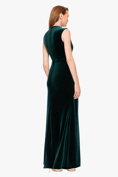 "Cherie" Velvet Side Ruched Dress - Hunter | Betsy & Adam