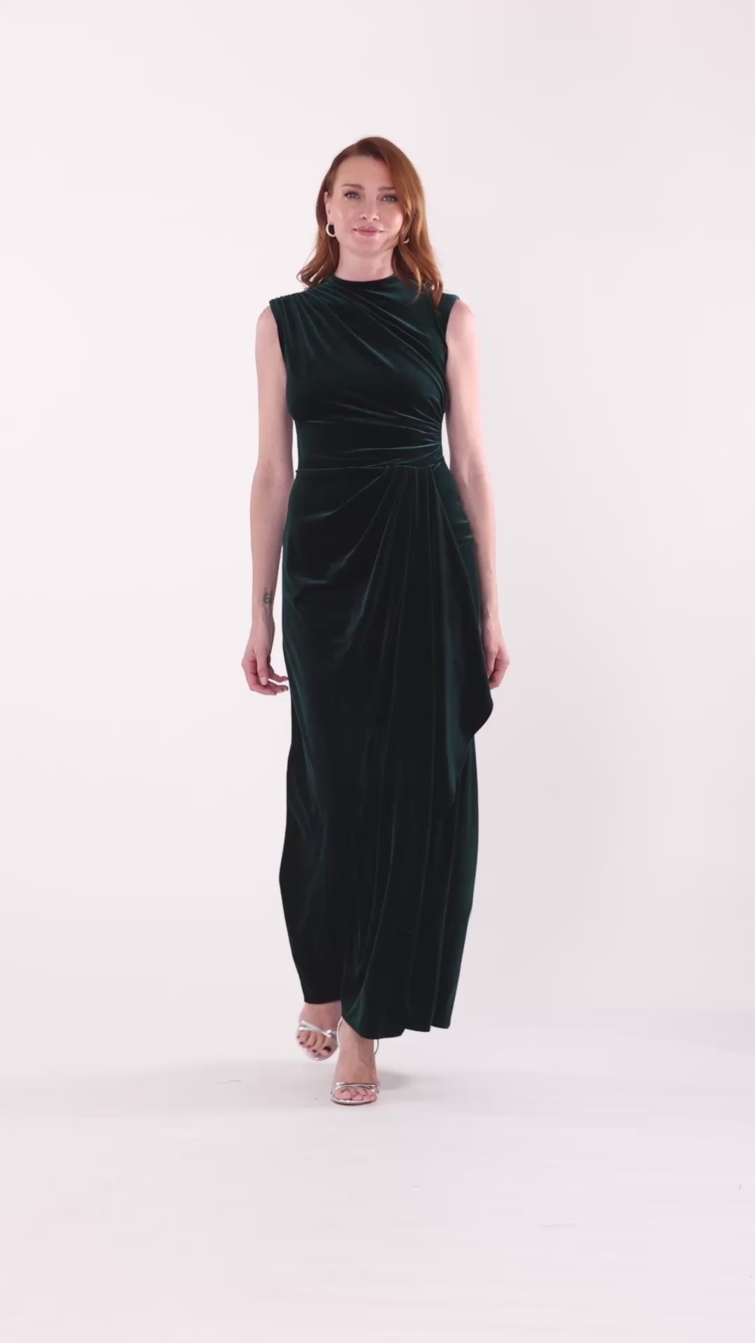 "Cherie" Velvet Side Ruched Dress - Hunter | Betsy & Adam