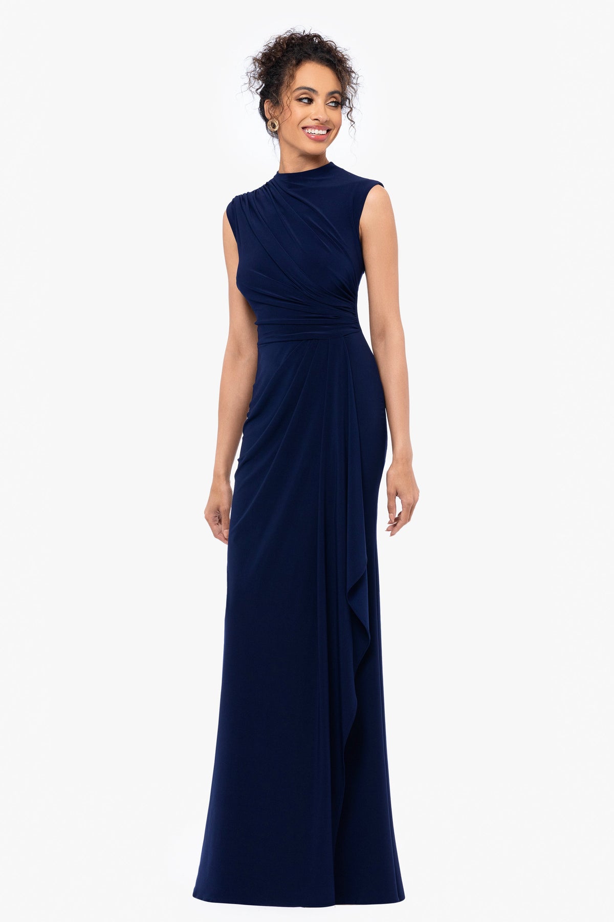"Patricia" Jersey Knit Sleeveless Dress - Navy | Betsy & Adam