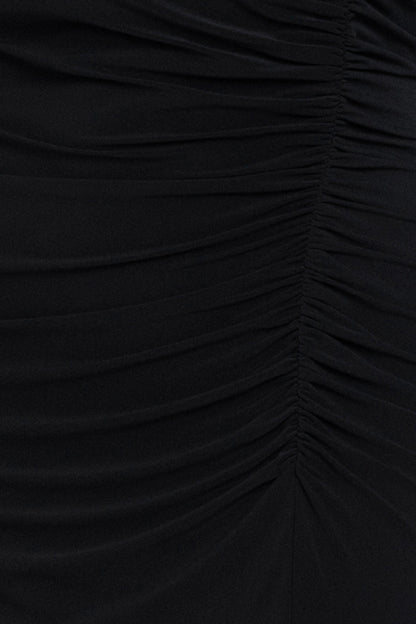 Plus "Crystal" Jersey Knit Beaded Cuff Sleeve Dress - Black/Silver | Betsy & Adam