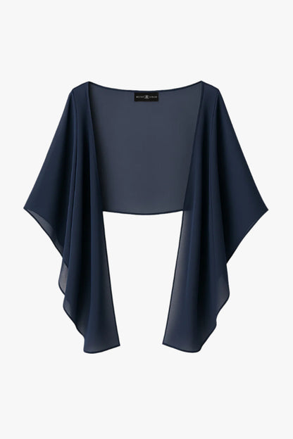"Bernadette" Chiffon Shawl Wrap - Navy | Betsy & Adam
