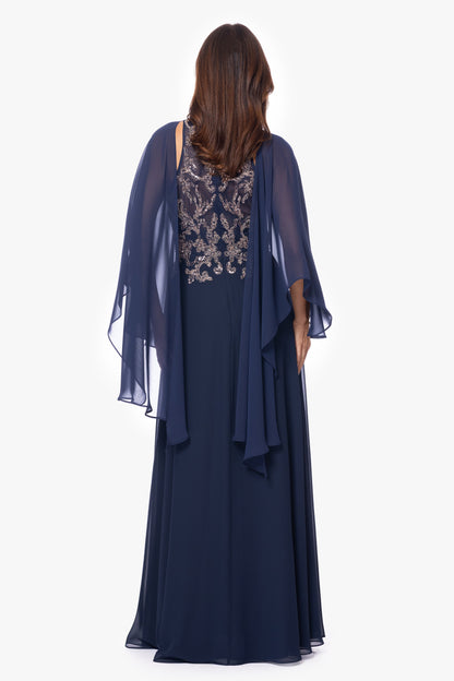 "Bernadette" Chiffon Shawl Wrap - Navy | Betsy & Adam