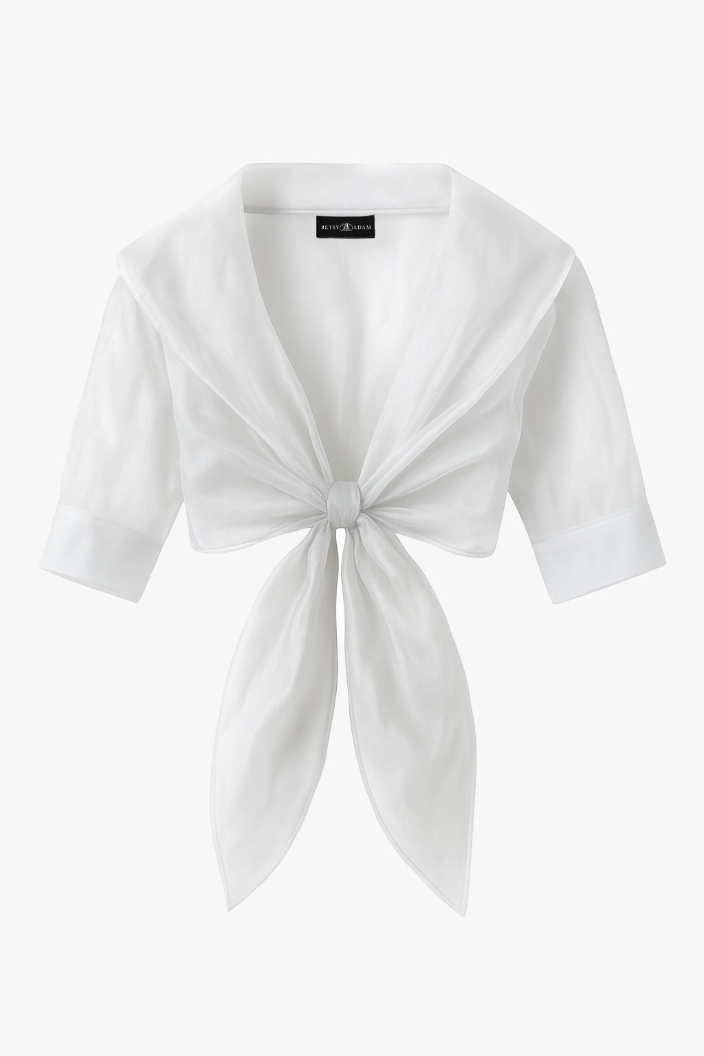 "Agnes" Organza 3/4 Sleeve Shawl Wrap - Silver | Betsy & Adam