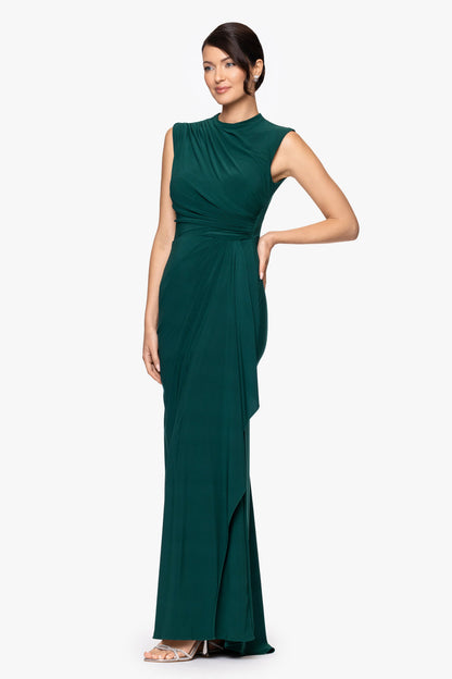 "Patricia" Jersey Knit Sleeveless Dress - Forest | Betsy & Adam