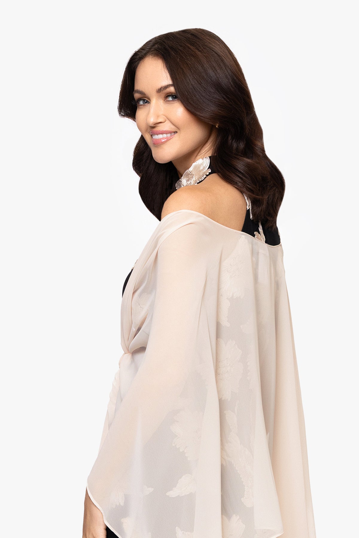 "Bernadette" Chiffon Shawl Wrap - Blush | Betsy & Adam