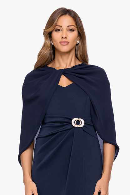 "Nikita" Chiffon Twist Shawl Wrap - Ivory | Betsy & Adam