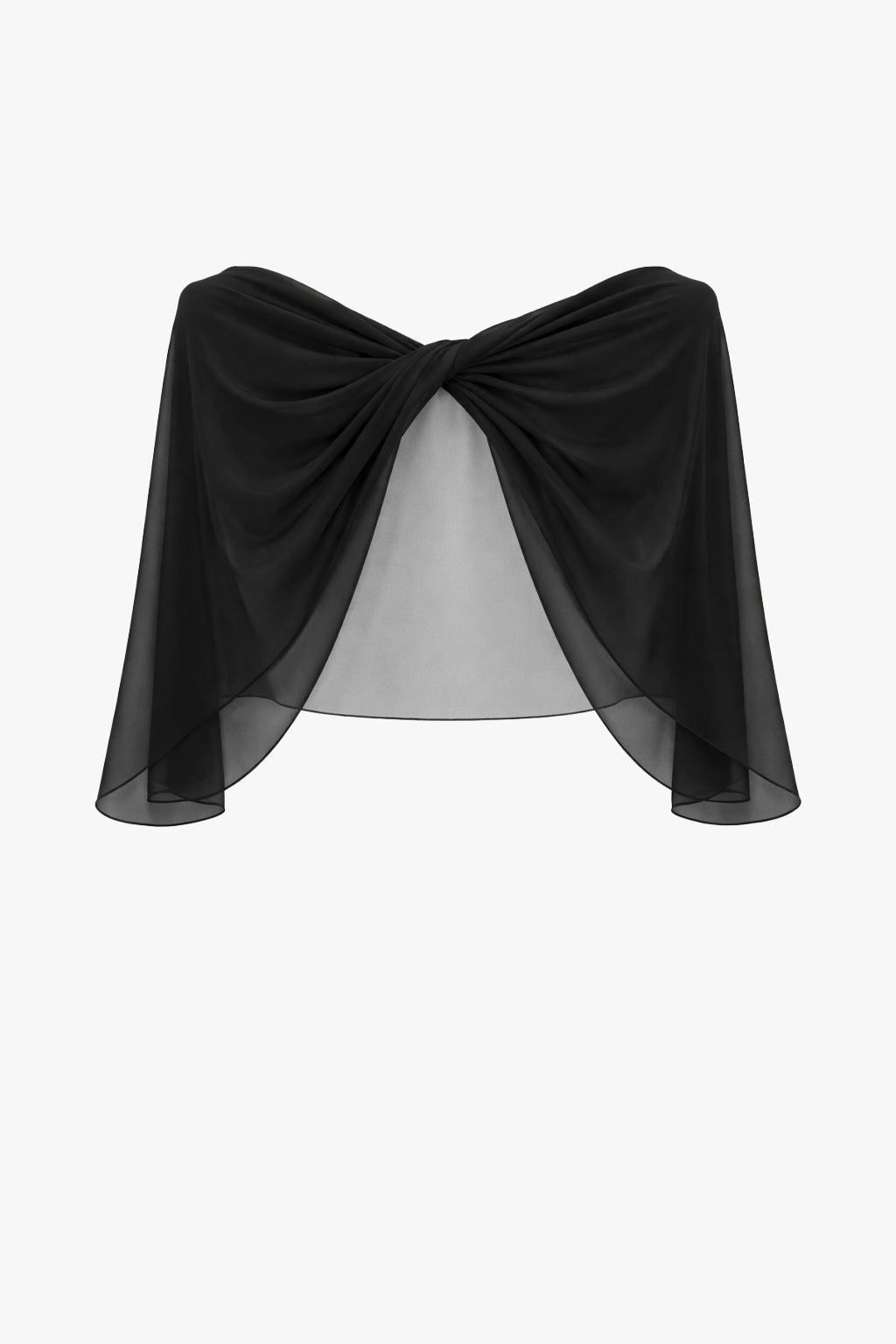 "Nikita" Chiffon Twist Shawl Wrap - Black | Betsy & Adam