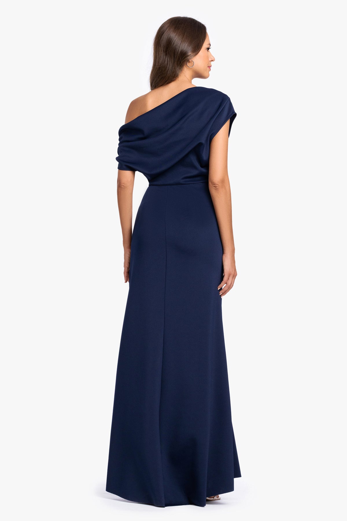 "Lillian" Techno Scuba Ruched Dress - Midnight | Betsy & Adam