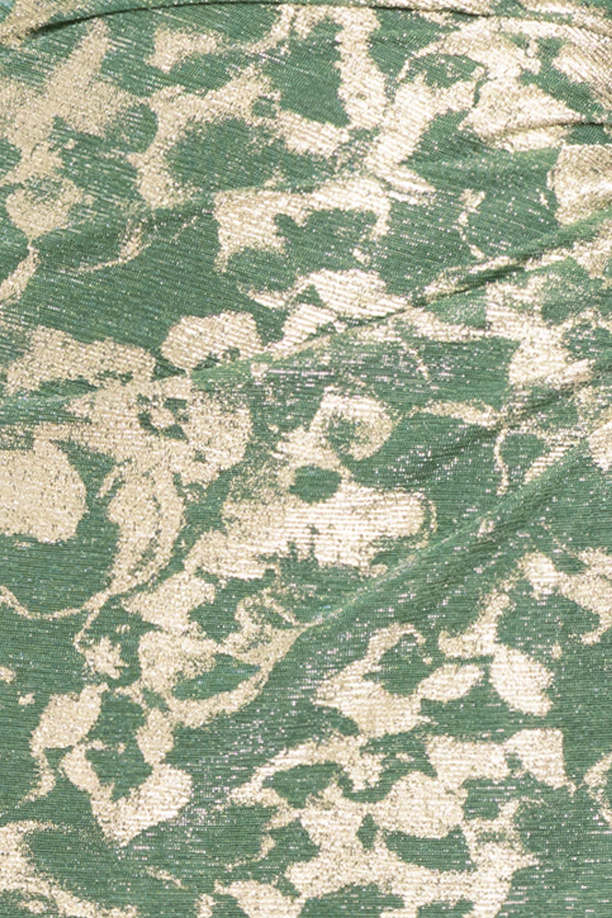 Petite "Cory" Metallic Print Ruched Dress - Matcha/Gold | Betsy & Adam