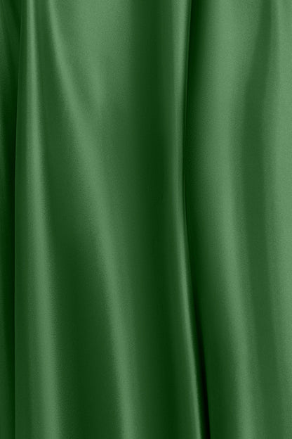 "Soley" Satin Off The Shoulder Ruched Gown - Moss | Betsy & Adam