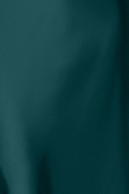 Petite "Amberly" Satin Drape Neck Dress - Pine | Betsy & Adam
