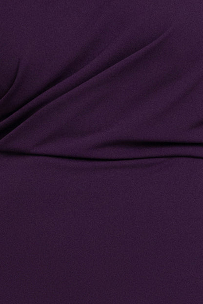 Plus “Madeline” Scuba Crepe Off The Shoulder Dress - Mulberry | Betsy & Adam