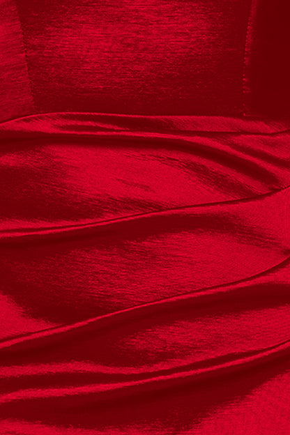 "Gia" Taffeta Twist Off the Shoulder Dress - Red | Betsy & Adam