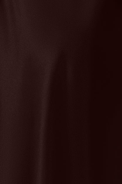 Petite "Dove" Satin One Shoulder Bow Dress - Brown | Betsy & Adam
