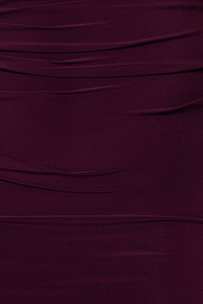 Plus “Miriam” Jersey Knit Draped Back Dress - Wine | Betsy & Adam