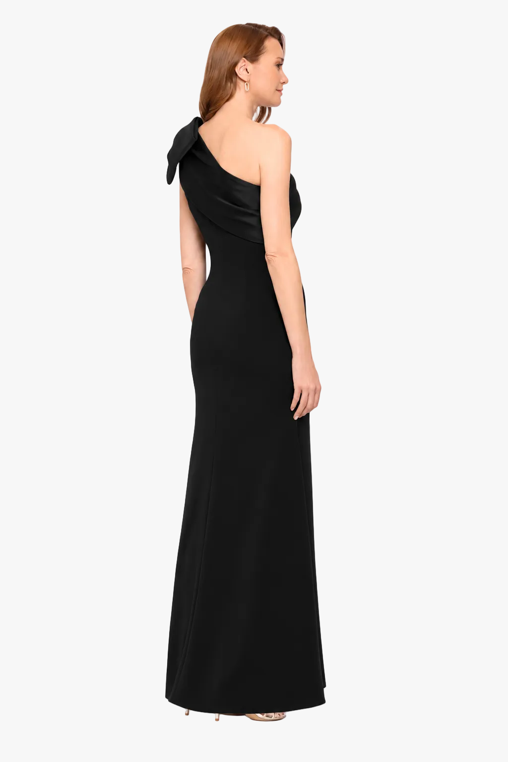 "Carmela" Scuba Crepe With Satin Bow Dress - Black | Betsy & Adam