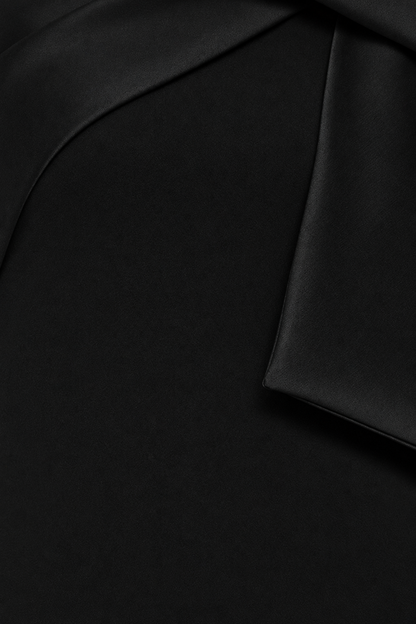 "Carmela" Scuba Crepe With Satin Bow Dress - Black | Betsy & Adam