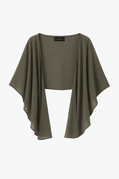"Bernadette" Chiffon Shawl Wrap - Olive | Betsy & Adam