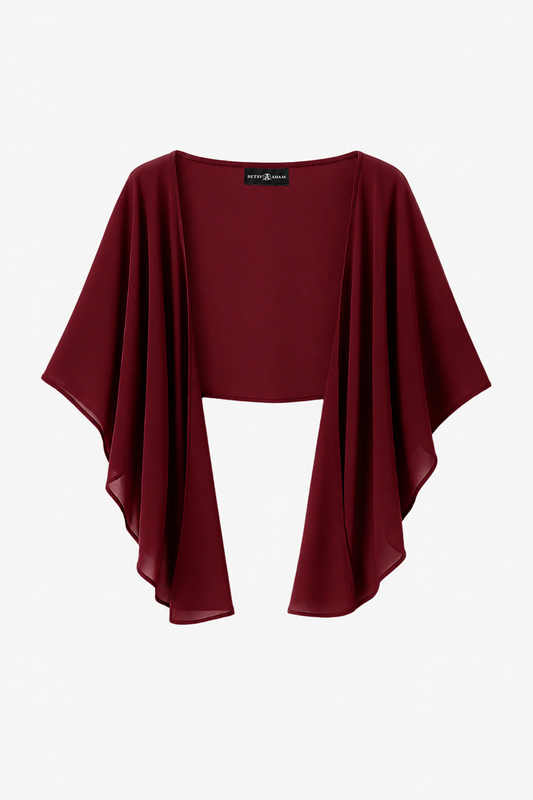 "Bernadette" Chiffon Shawl Wrap - Burgundy | Betsy & Adam
