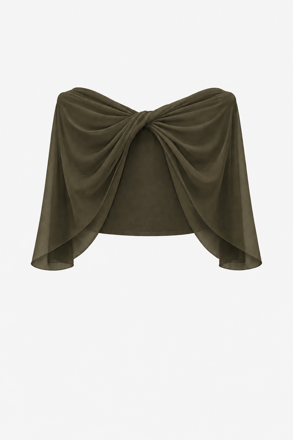 "Nikita" Chiffon Twist Shawl Wrap - Olive | Betsy & Adam