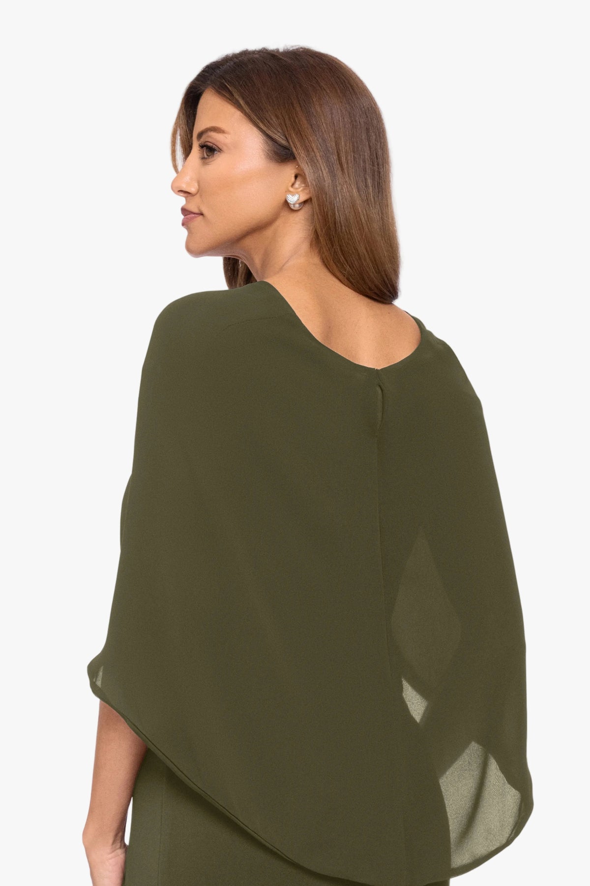 "Nikita" Chiffon Twist Shawl Wrap - Olive | Betsy & Adam