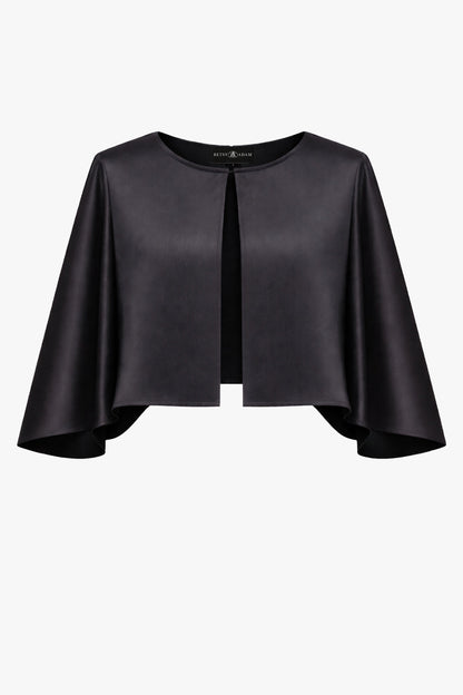 "Bella" Satin Cape Shawl Wrap - Navy | Betsy & Adam