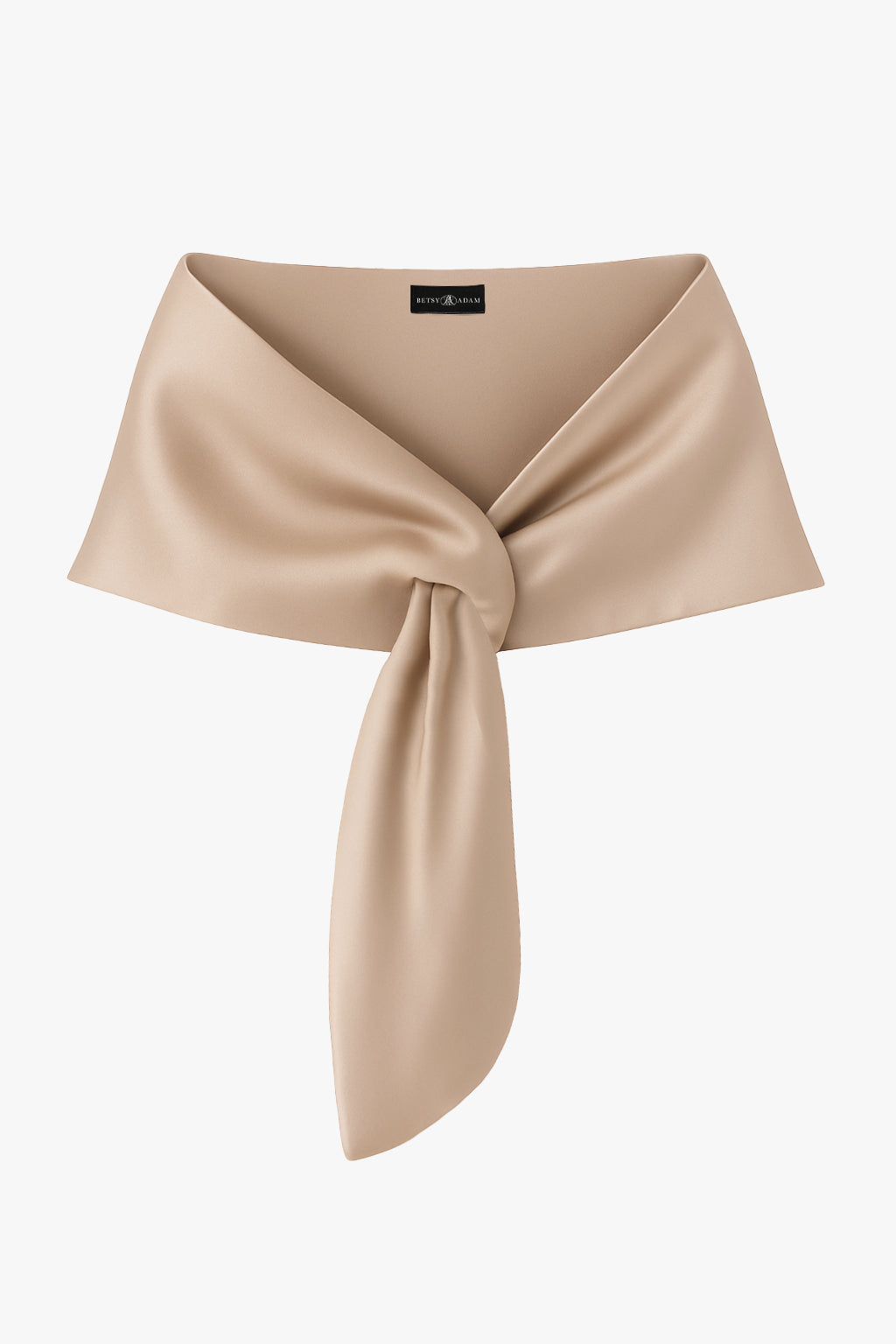 "Trixie" Satin Pull Through Shawl Wrap - Black | Betsy & Adam