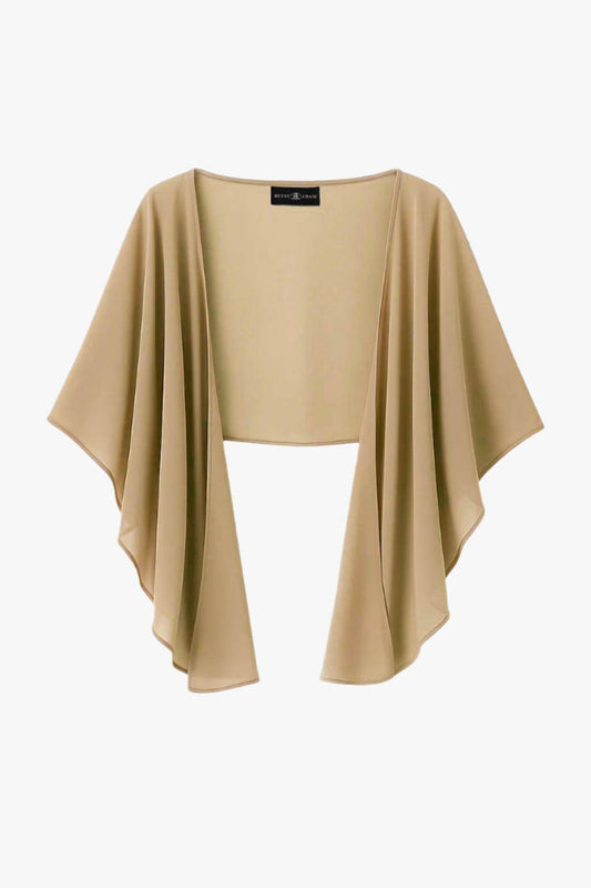 "Bernadette" Chiffon Shawl Wrap - Tan | Betsy & Adam