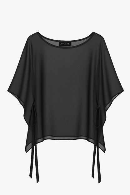 "Demi" Chiffon Pullover Shawl Wrap - Ivory | Betsy & Adam
